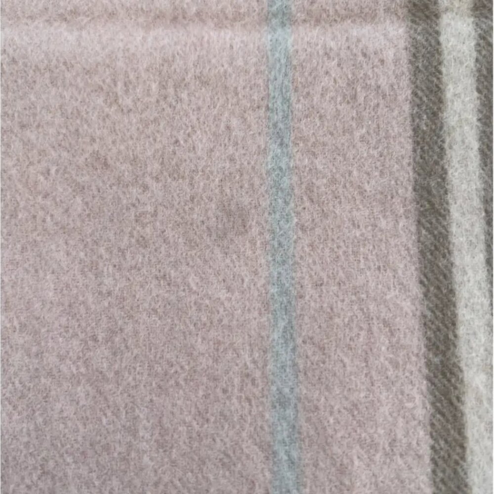 Vintage Authentic Burberry Pink Nova Check Plaid Cashmere Fringe Scarf Wool - Picture 3 of 5